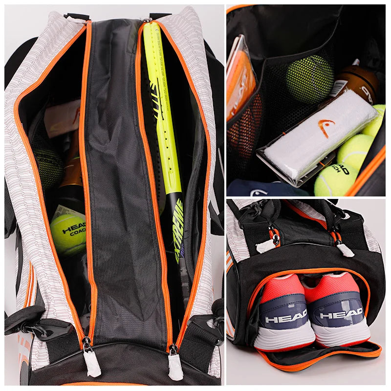 Tennis Rackets Bag Large Capacity 3-6 Pieces
