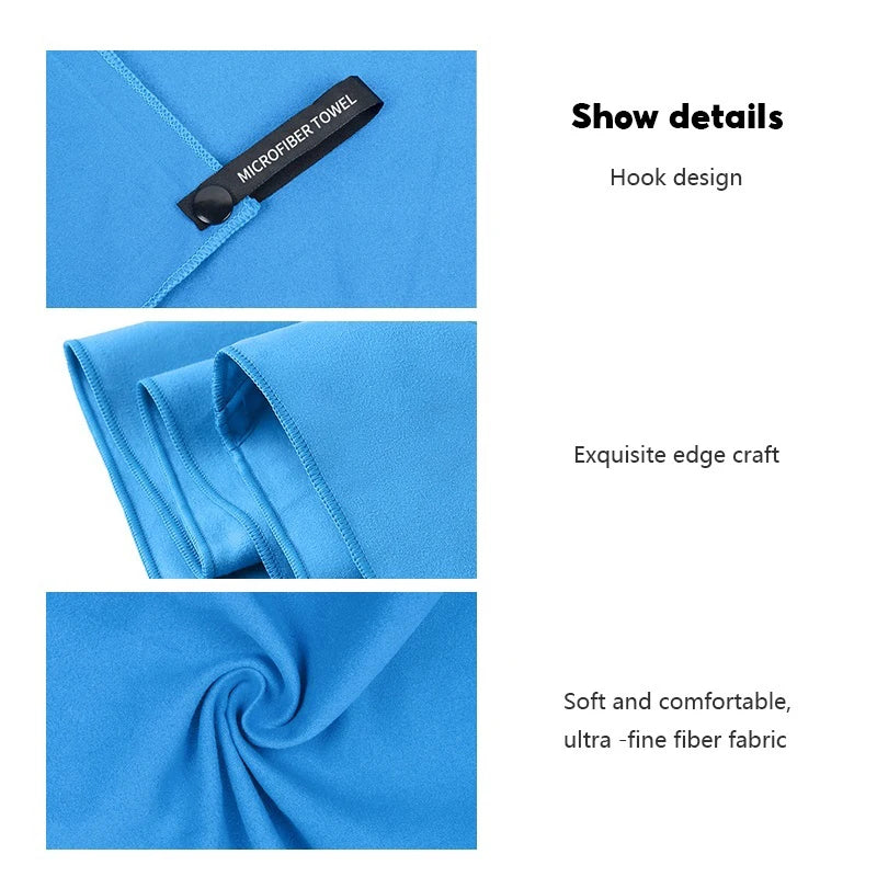 1 PC Sports Microfiber Quick Dry Pocket Towel Portable Ultralight Absorbent Towel For Swimming Pool Gym Fitness Yoga Beach Towel