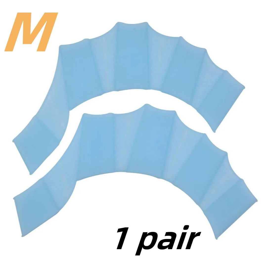 1 Pair Silicone Swimming Gloves Swim Fins Hand Webbed Palm Finger Frog Type Webbed Aquatic Training Water Resistance Fitness
