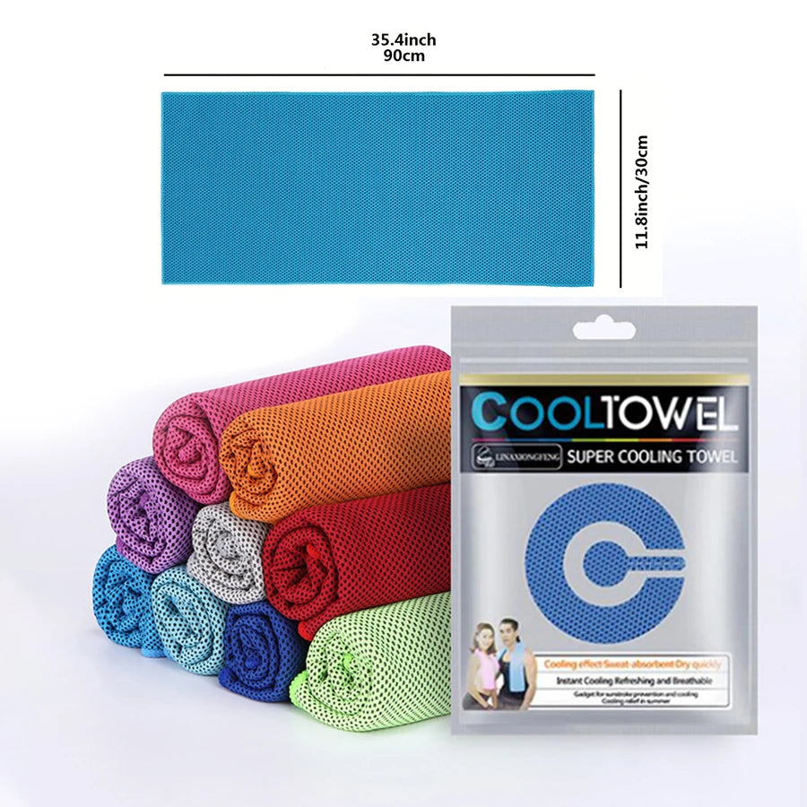 Cooling Towel Instant Relief Microfiber Cool Towels Chilling Neck Wrap Ice Cold Rags for Sports Fitness Camping Cycling Hiking