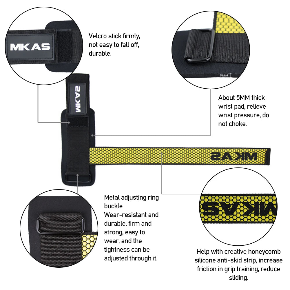 Weight Lifting Wrist Straps Fitness Bodybuilding Training Gym Lifting Straps with Non Slip Flex Gel Grip