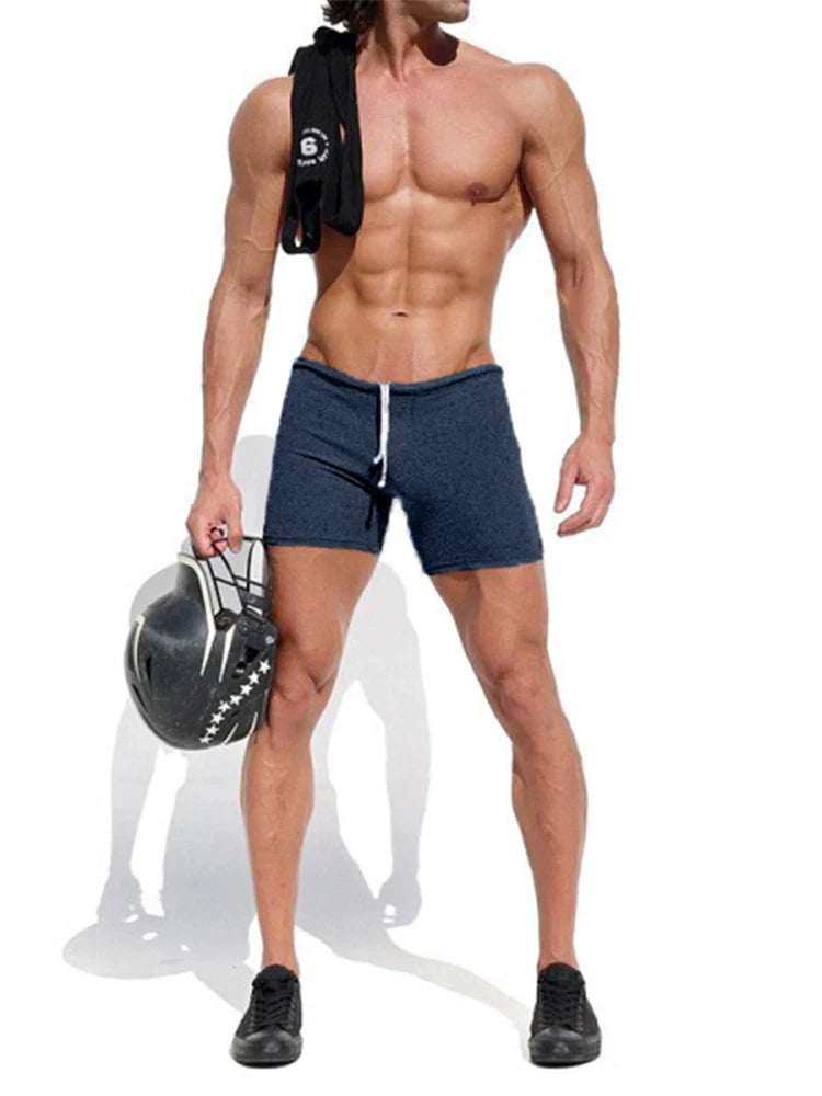 Summer Men's Casual Breathable Drawstring Shorts Solid-color Swimwear for Running Sports Surfing Beach And Vacation