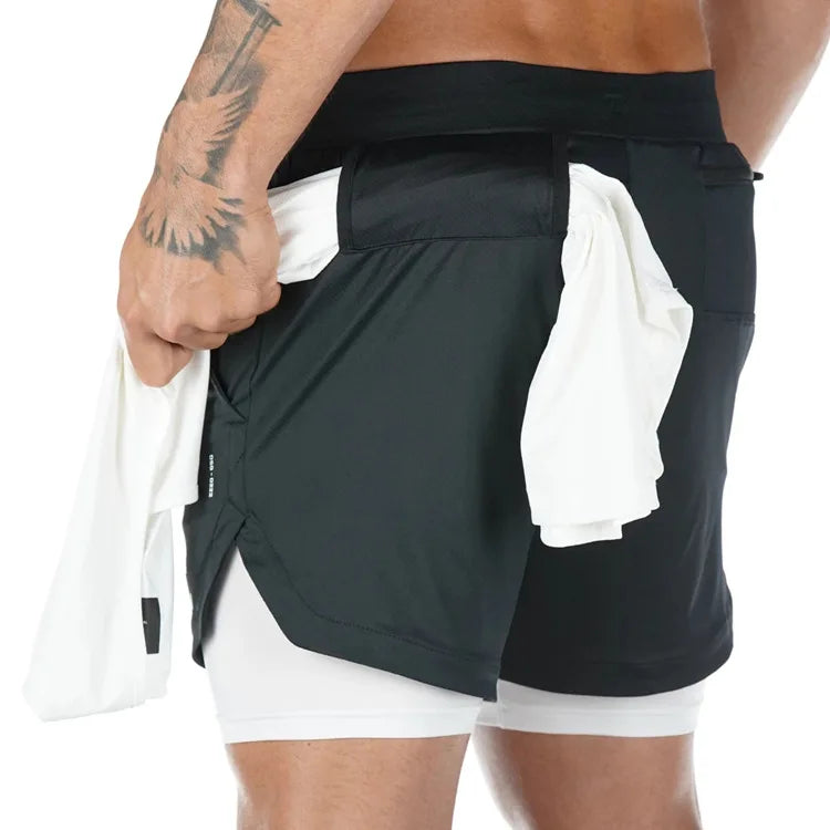 Running Shorts Men 2 In 1 Quick Dry Gym Workout
