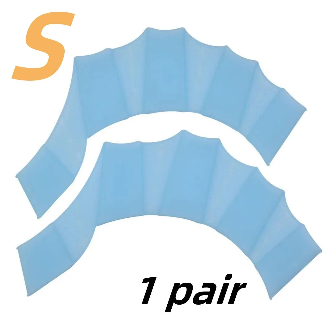 1 Pair Silicone Swimming Gloves Swim Fins Hand Webbed Palm Finger Frog Type Webbed Aquatic Training Water Resistance Fitness