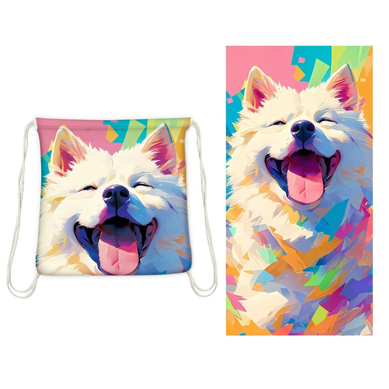 Large Microfiber Lightweight Beach Towel Portable Storage Backpack Sports and Fitness Printed Towel Bath Toweldropshipping drops