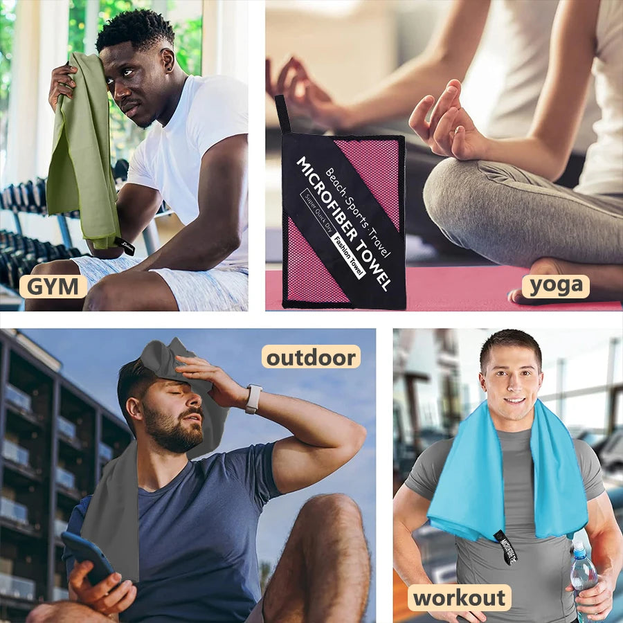 Microfiber Fitness Towel Bath Towel Set Sweat Absorbent Sports Towel  Yoga Towel Fitness Towel Gym Towel  Suitable for Travel