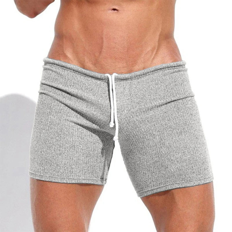 Summer Men's Casual Breathable Drawstring Shorts Solid-color Swimwear for Running Sports Surfing Beach And Vacation