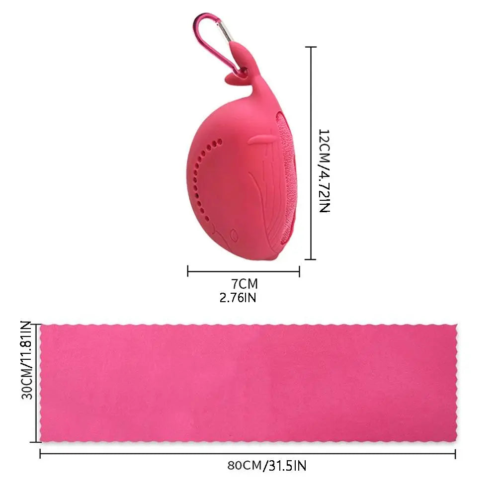Quick Drying Cooling Ice Towel for Outdoor Portable Cute Bag Fitness Cool Towel with Buckle Microfiber Sports Cold Towel