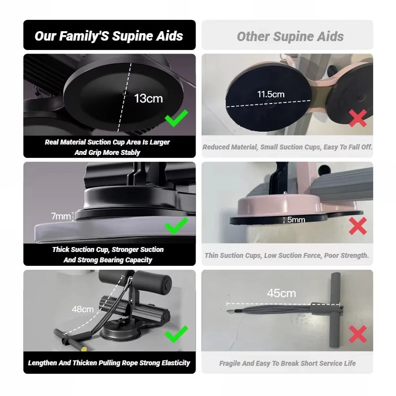 Abdominal Sit Up Equipment Suction Cups Ankle Support Workout