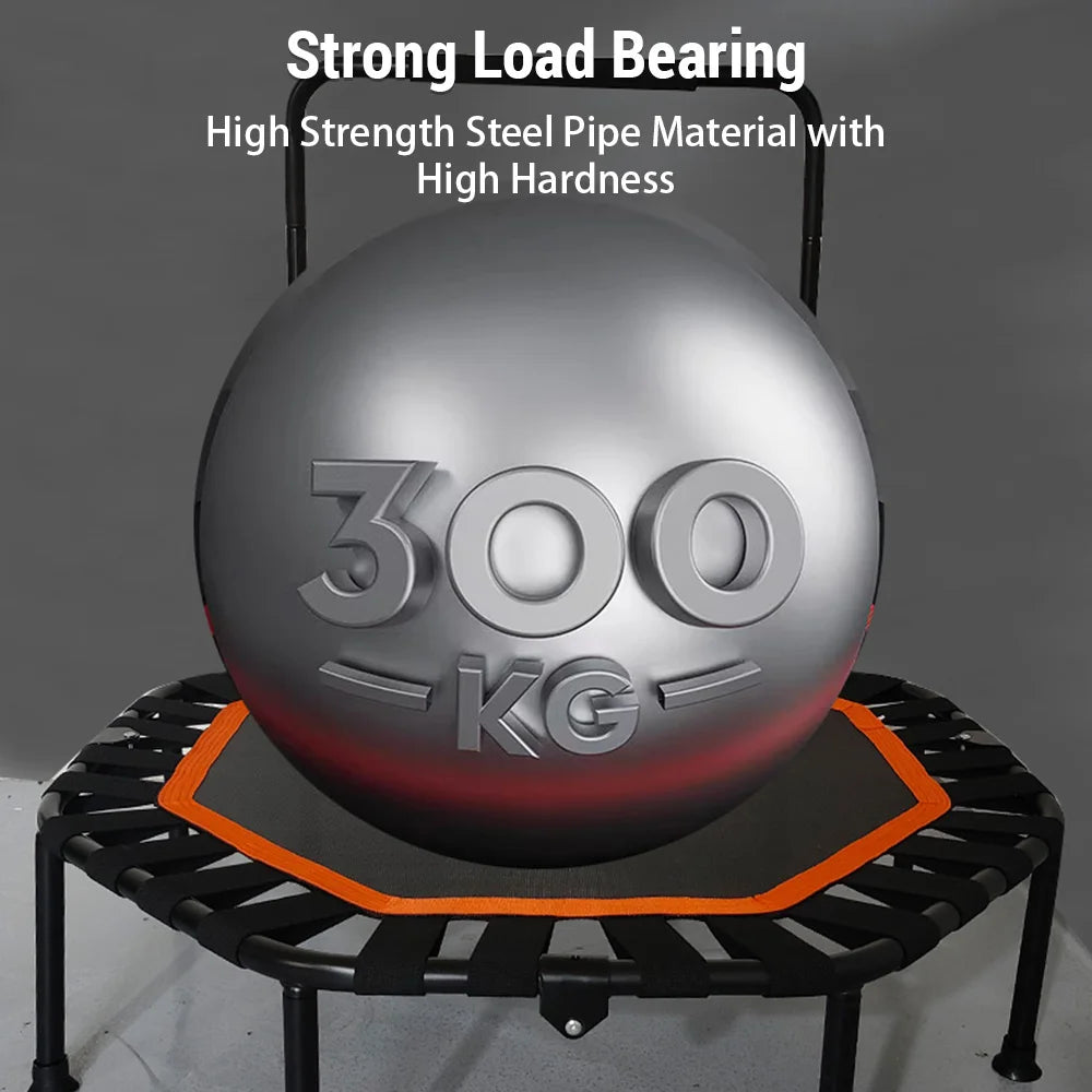 Mini Trampoline Adults Fitness Foldable 42-In Octagonal Silent Safe and Stable Slingshots for Adults Heavy Duty Double Handles