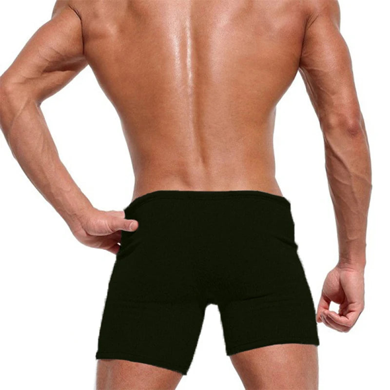 Summer Men's Casual Breathable Drawstring Shorts Solid-color Swimwear for Running Sports Surfing Beach And Vacation