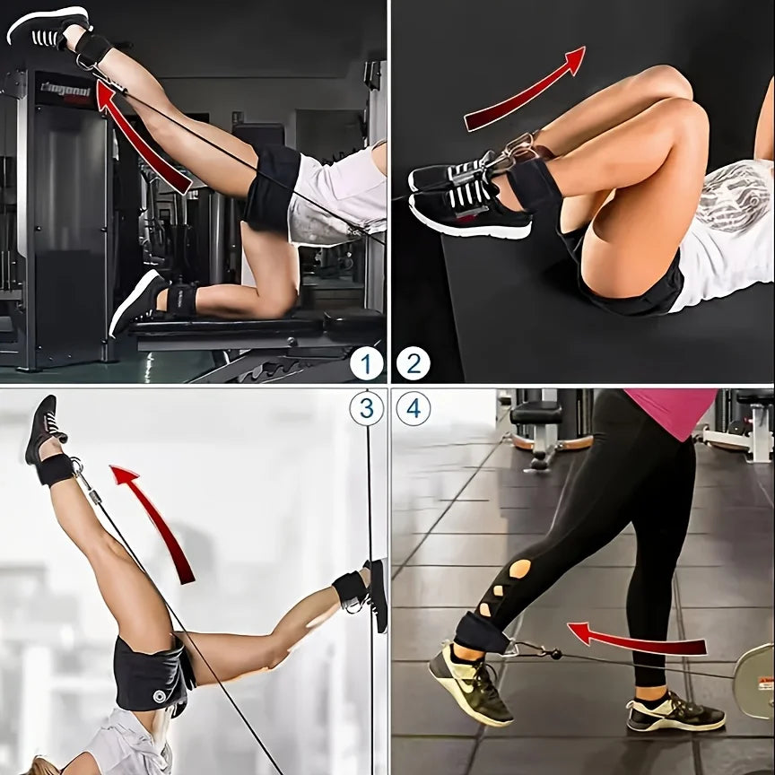 5Pcs Ankle Resistance Bands,Ankle Resistance Bands with Ankle Straps,Fitness Tension Rope,For Leg&Hip Training,Muscle Building,Yoga,Pilates Training