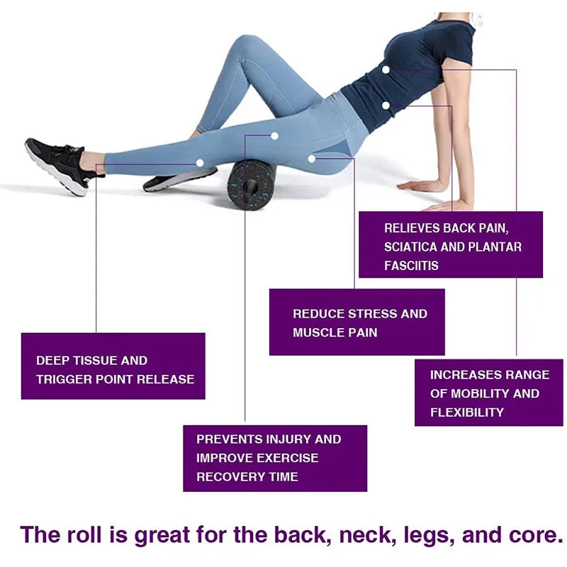 Fitness Yoga Roller EPP 5 In 1 Foam Roller Set For Deep Tissue Massage And Exercise, Neck Back Leg Arm Feet Muscles Recovery
