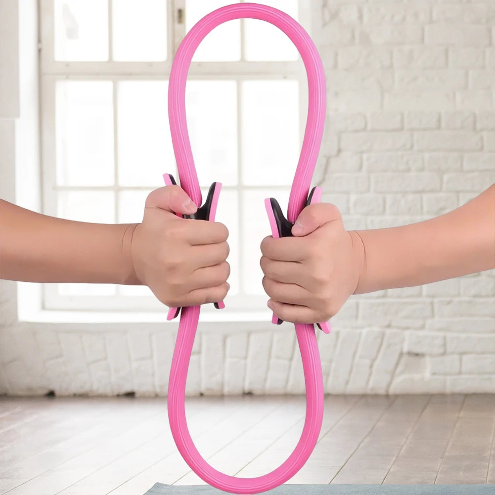Pilates Ring Fitness Ring with Non Slip Handles Fitness Circle Flexible Resistance Exercise Equipment for Thighs Abs and Legs