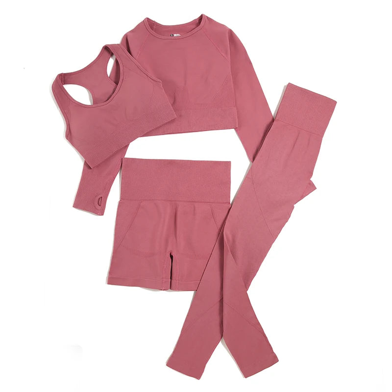 2/3/4pcs Seamless Yoga Set Gym Clothes Sportswear