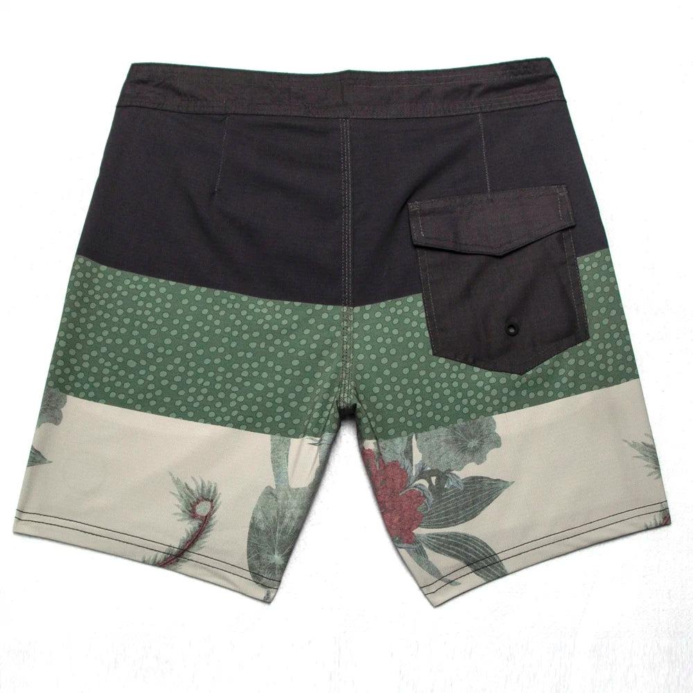High Quality Summer Fashion Floral Retro Men's Surf Swim Boardshorts Stretch Quick-dry Waterproof Fitness Running Sport Trunks