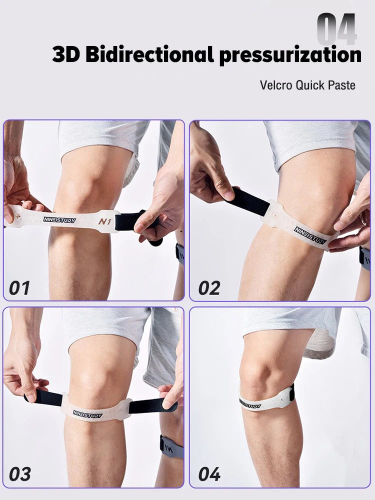 New Materials PVC Patellar Strap Knee Pads Support Waterproof Sweatproof Adjustable Knee Strap for Gym Sport Fitness Running 1PC