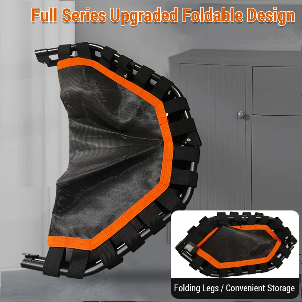 Mini Trampoline Adults Fitness Foldable 42-In Octagonal Silent Safe and Stable Slingshots for Adults Heavy Duty Double Handles