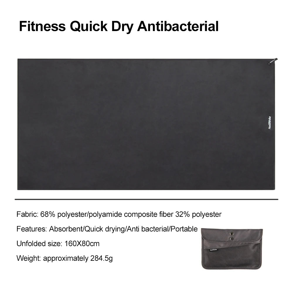 Quick Drying Bath Towel Absorbent Velvet Sides Soft Sport Antibacterial Tourist Fitness Gym Beach Swimming Towels