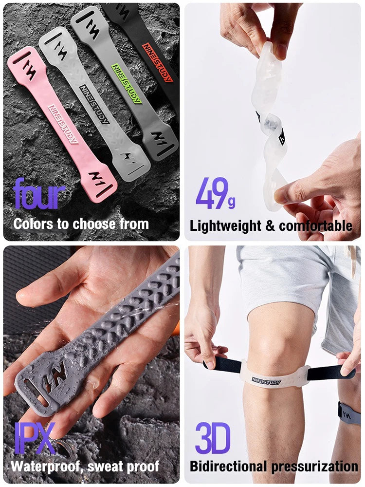 New Materials PVC Patellar Strap Knee Pads Support Waterproof Sweatproof Adjustable Knee Strap for Gym Sport Fitness Running 1PC