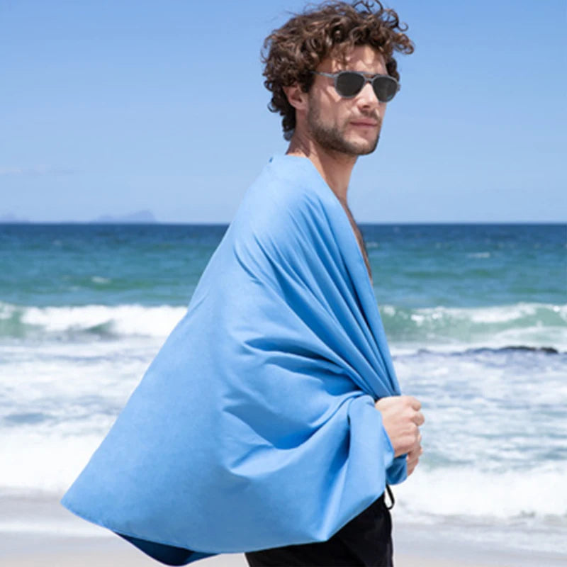 Quick Drying Bath Towel Absorbent Velvet Sides Soft Sport Antibacterial Tourist Fitness Gym Beach Swimming Towels