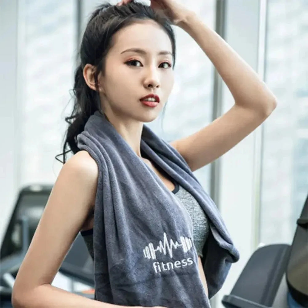 Grey Unisex Gym Towel - High Absorbency Quick Dry | Sports Towel for Basketball Running Fitness