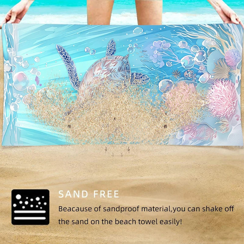 Large Microfiber Lightweight Beach Towel Portable Storage Backpack Sports and Fitness Printed Towel Bath Toweldropshipping drops