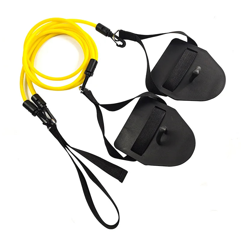 Professional Simulation Swimming Exercise Land Arm strength Work Out Fitness Resistance Band Hand Webbed Paddle Swimming Forging