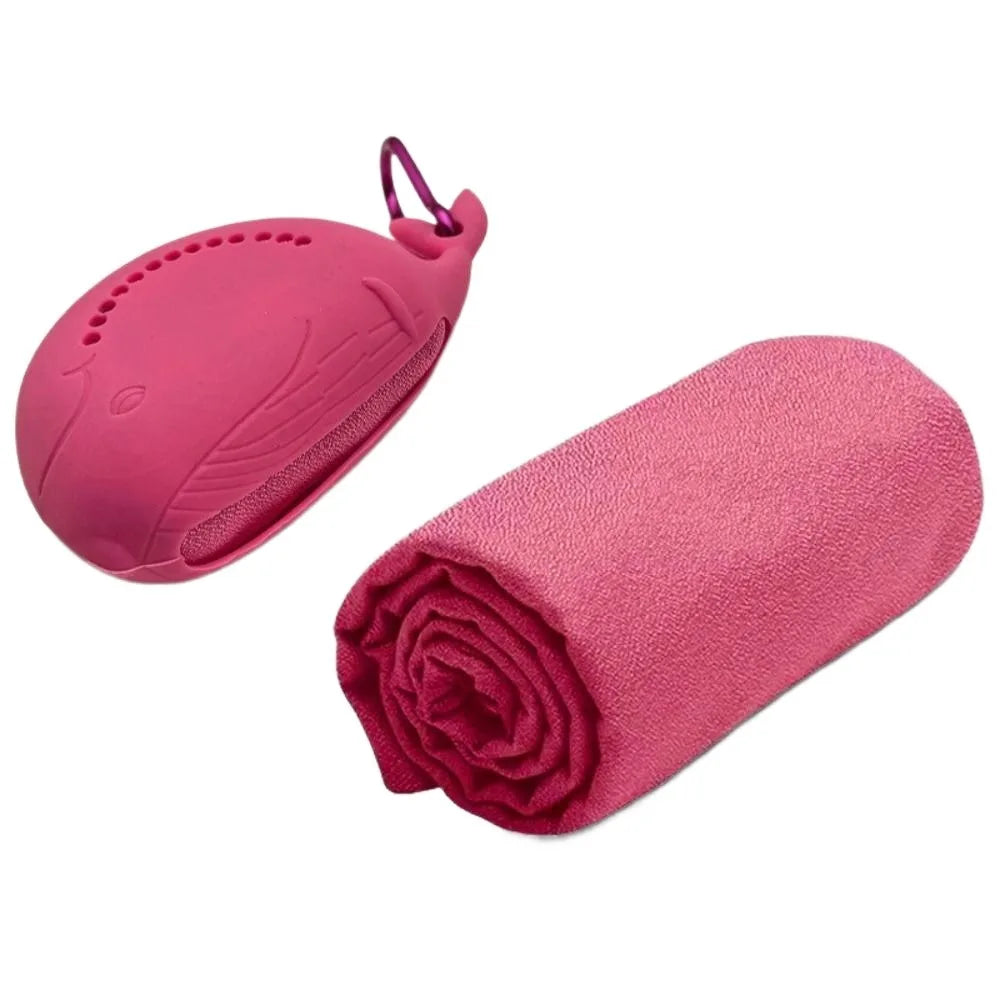 Quick Drying Cooling Ice Towel for Outdoor Portable Cute Bag Fitness Cool Towel with Buckle Microfiber Sports Cold Towel