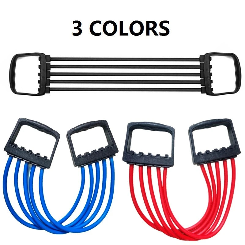 Full Body Workout Set Chest Expander with 5 Removable Resistance Bands