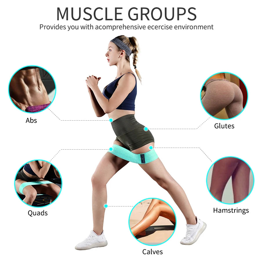 Fabric Resistance Hip Booty Bands Glute Thigh Elastic Workout