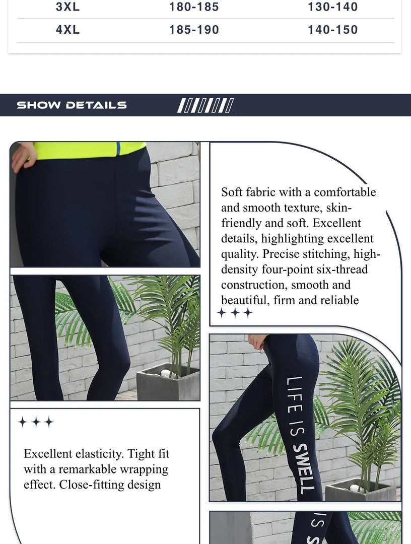 Men's Outdoor Water Sports Surfing Beach Swim Pants Sun Protection Anti-Jellyfish Diving RashGuard Fitness Bathing Legging Pants