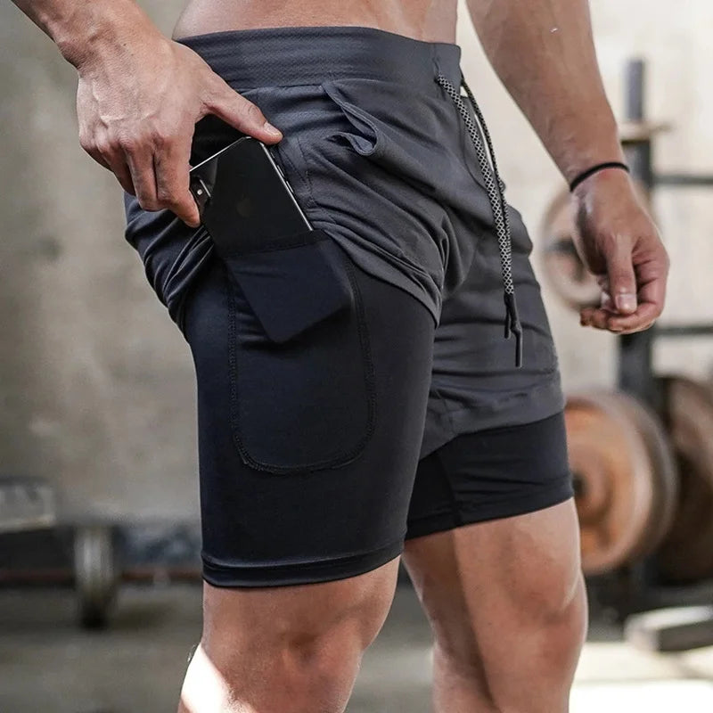 Running Shorts Men 2 In 1 Quick Dry Gym Workout