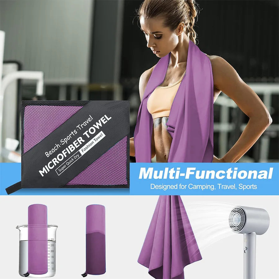 Microfiber Fitness Towel Bath Towel Set Sweat Absorbent Sports Towel  Yoga Towel Fitness Towel Gym Towel  Suitable for Travel