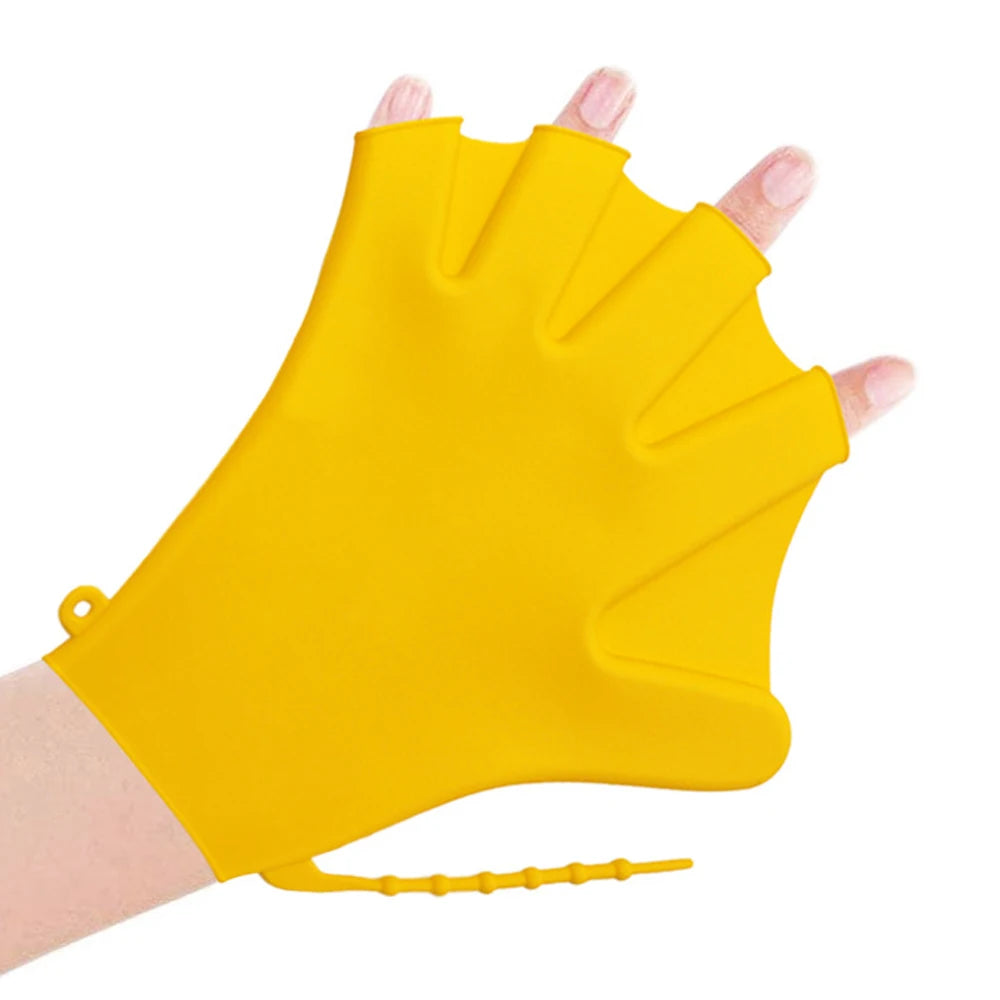 Child Adult Swimming Gloves Webbed Fitness Water Resistance Training Gloves Silicon Swimming Diving Glove Swim Training Mittens