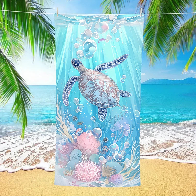Large Microfiber Lightweight Beach Towel Portable Storage Backpack Sports and Fitness Printed Towel Bath Toweldropshipping drops