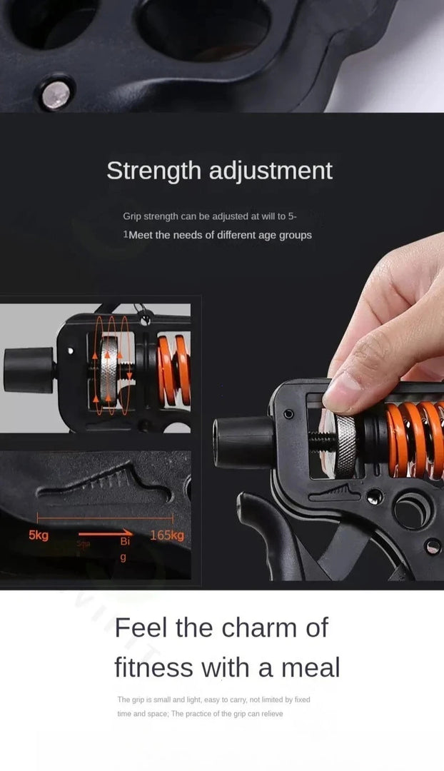 5-165Kg Adjustable Steel Spring Heavy Hand Grip Exercise Strengthener Gripper Finger Expander Arm Wrist Forearm Trainers