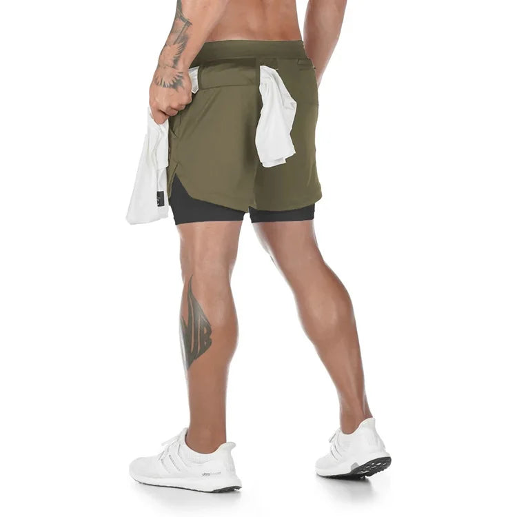 Running Shorts Men 2 In 1 Quick Dry Gym Workout
