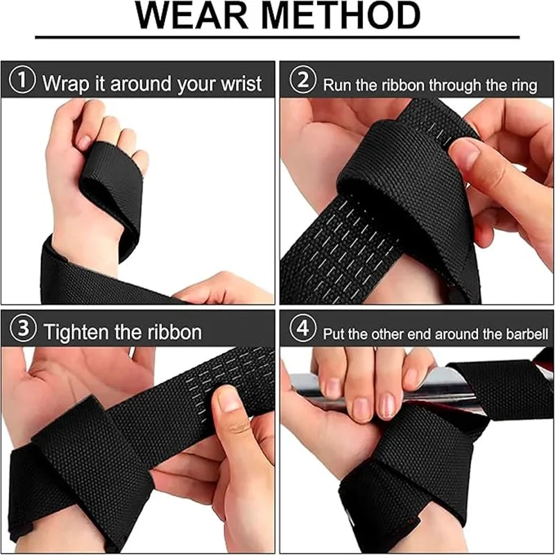 Weightlifting Wrist Straps Strength Training Adjustable