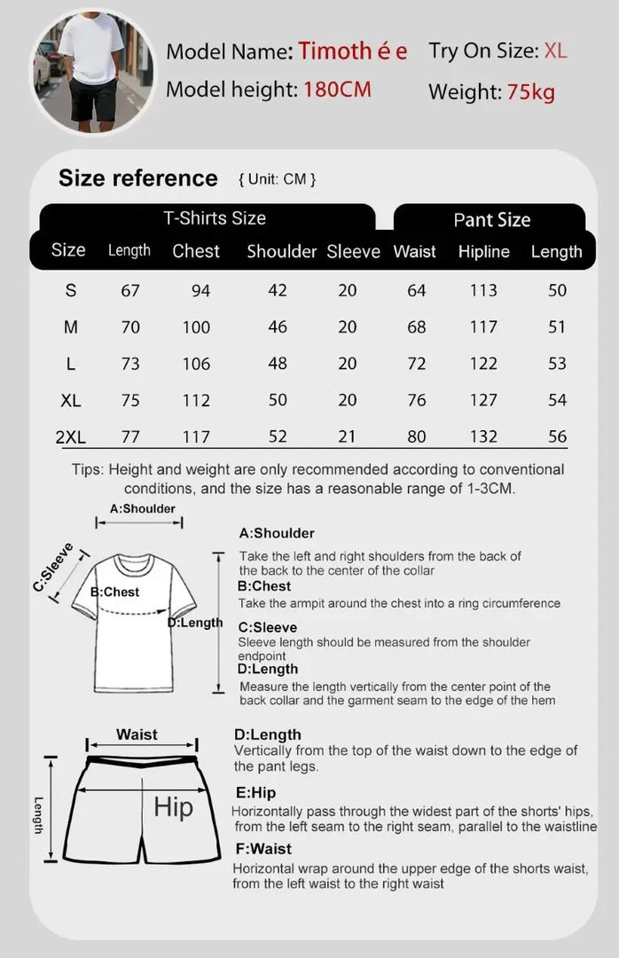 Summer fashion street short sleeved sports suit men's sports shirt set men's round neck short sleeved shorts sports suit 2-piece