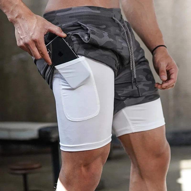 Running Shorts Men 2 In 1 Quick Dry Gym Workout