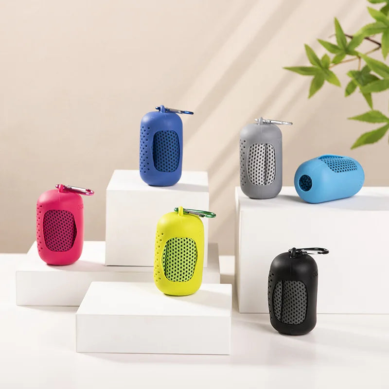 Portable Mini Silicone Set Cold Towel Outdoor Cooling Towel Heat Dissipation Sweat Absorption Quick-drying Fitness Hair