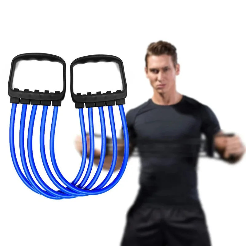 Full Body Workout Set Chest Expander with 5 Removable Resistance Bands