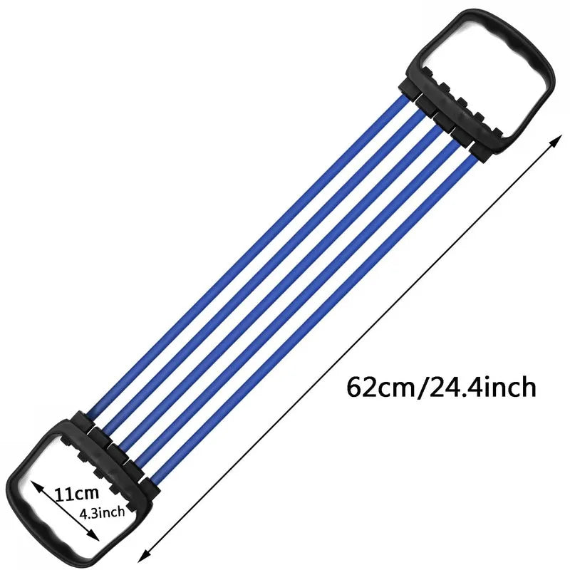 Full Body Workout Set Chest Expander with 5 Removable Resistance Bands