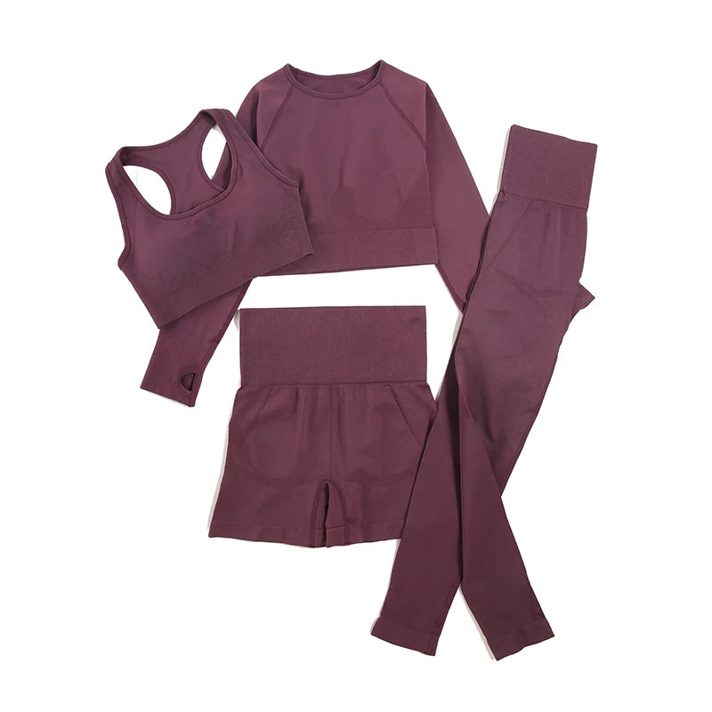 2/3/4pcs Seamless Yoga Set Gym Clothes Sportswear
