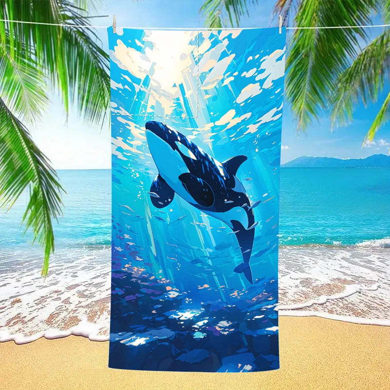 Large Microfiber Lightweight Beach Towel Portable Storage Backpack Sports and Fitness Printed Towel Bath Toweldropshipping drops