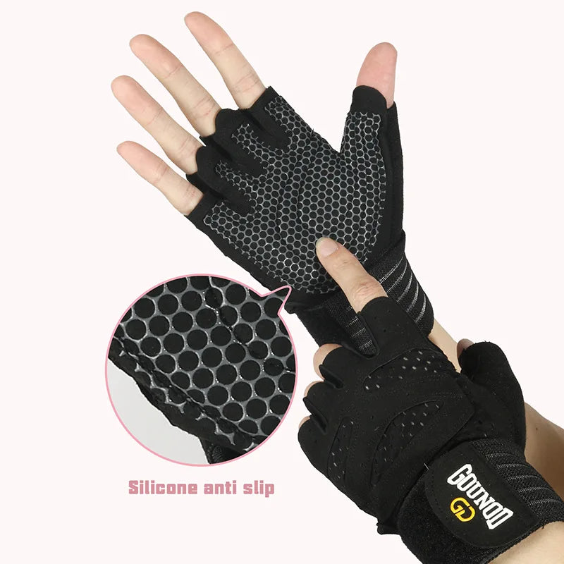 Weightlifting Gloves Wristband Support Breathable Anti-Slip