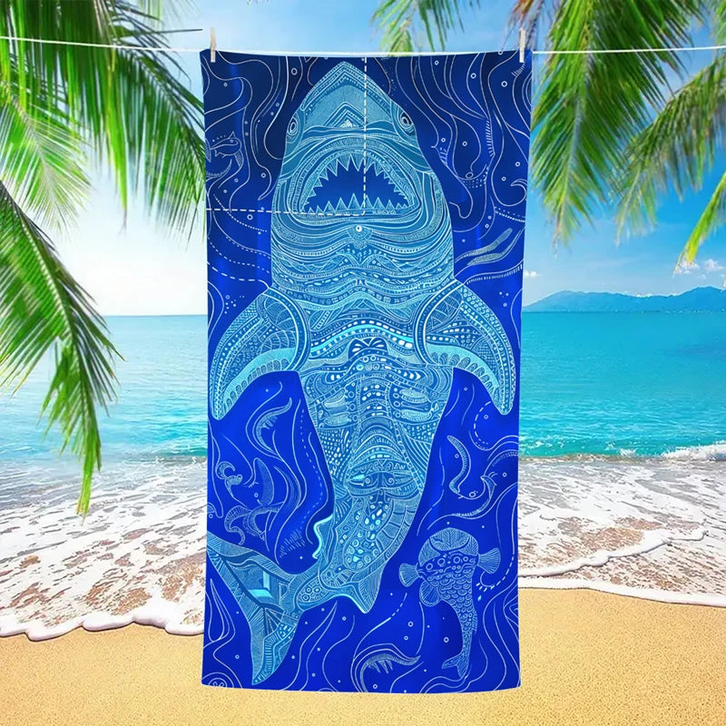 Large Microfiber Lightweight Beach Towel Portable Storage Backpack Sports and Fitness Printed Towel Bath Toweldropshipping drops