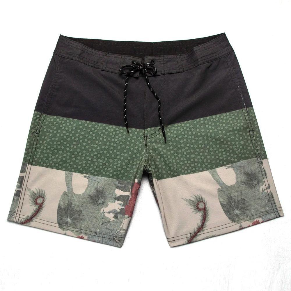 High Quality Summer Fashion Floral Retro Men's Surf Swim Boardshorts Stretch Quick-dry Waterproof Fitness Running Sport Trunks