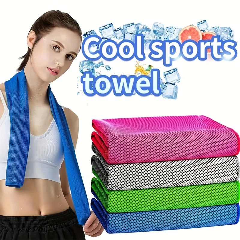 1Pcs Quick-Drying Sports Towel with Storage Box and Cooling Ice Blanket for Outdoor Fitness and Camping Cycling Hiking